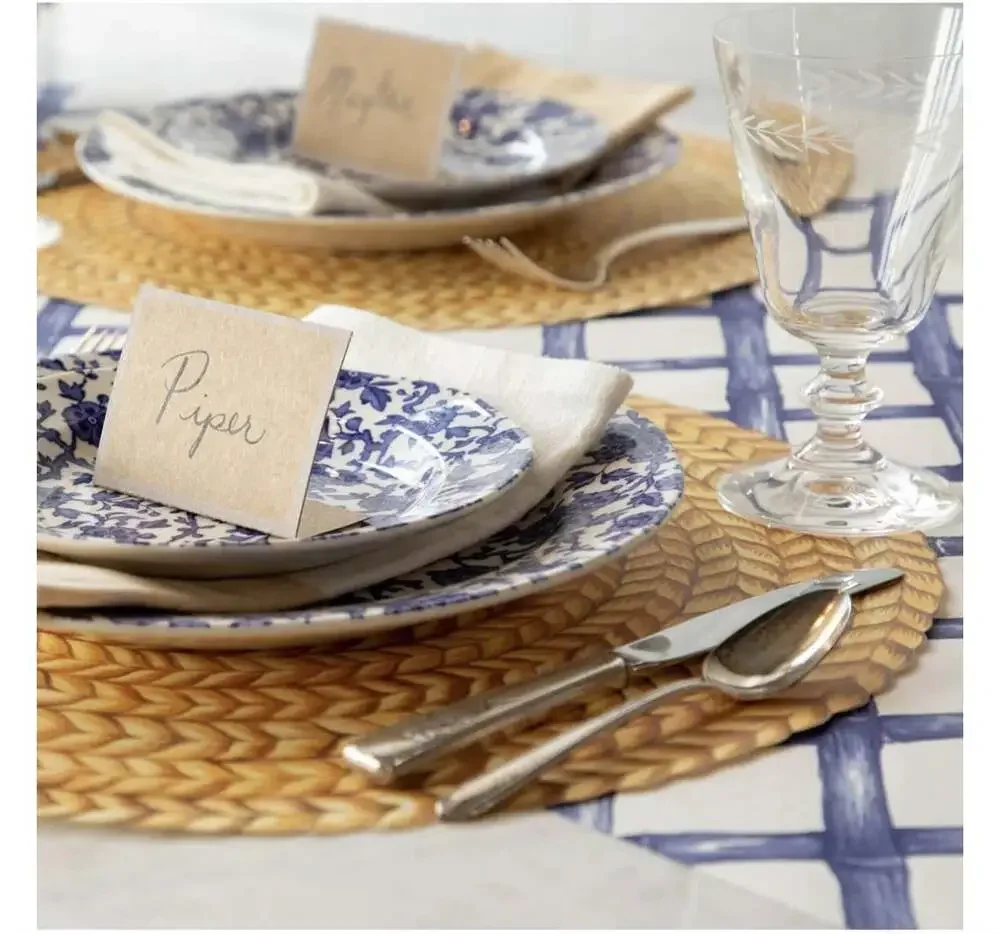 Hector & Cook Paper Lattice Paper Runner-Blue & White,  20” X 25’ , New